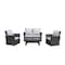 Moootto 4-Pieces PE Rattan Wicker Outdoor Patio Furniture Set TBZOKX-N12GRHY - alternate 3